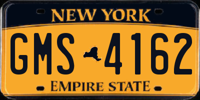 NY license plate GMS4162
