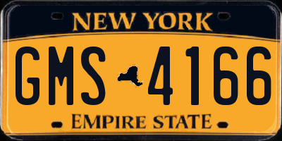 NY license plate GMS4166