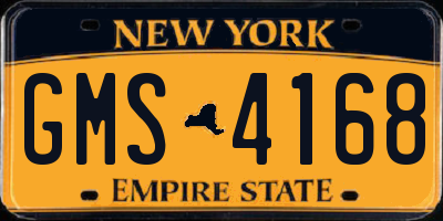 NY license plate GMS4168