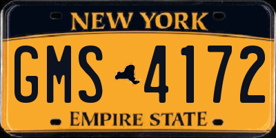NY license plate GMS4172