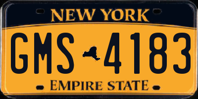 NY license plate GMS4183