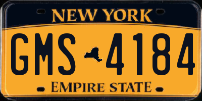 NY license plate GMS4184
