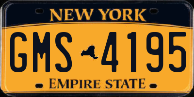 NY license plate GMS4195