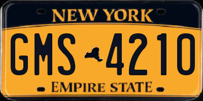 NY license plate GMS4210