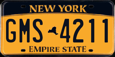 NY license plate GMS4211