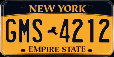 NY license plate GMS4212
