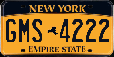 NY license plate GMS4222