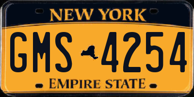 NY license plate GMS4254