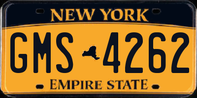 NY license plate GMS4262