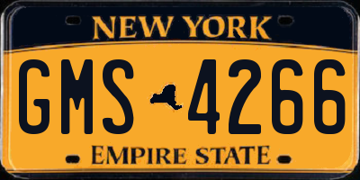 NY license plate GMS4266