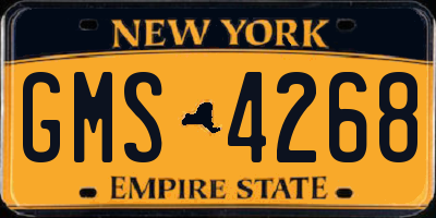 NY license plate GMS4268