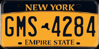 NY license plate GMS4284