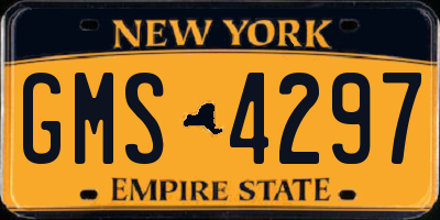 NY license plate GMS4297
