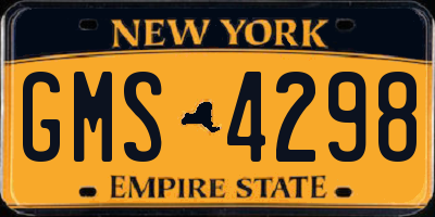 NY license plate GMS4298
