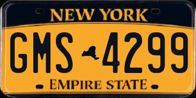 NY license plate GMS4299