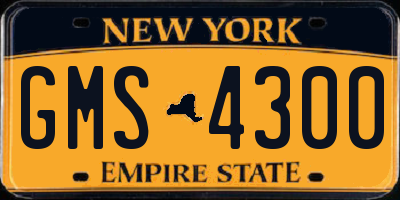 NY license plate GMS4300