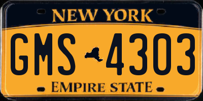 NY license plate GMS4303