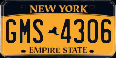 NY license plate GMS4306