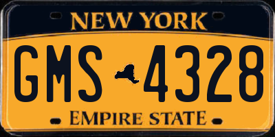 NY license plate GMS4328