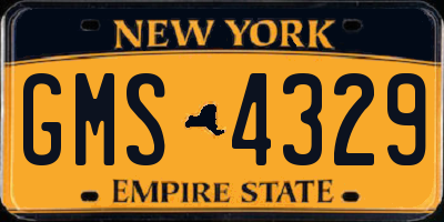 NY license plate GMS4329