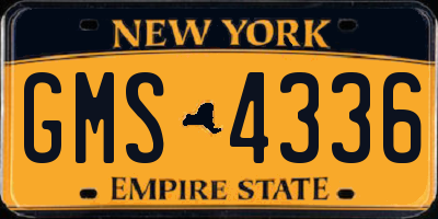 NY license plate GMS4336