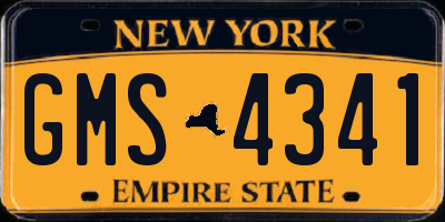NY license plate GMS4341