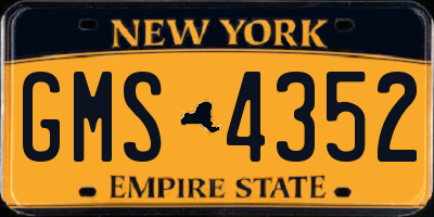 NY license plate GMS4352