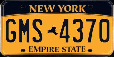 NY license plate GMS4370