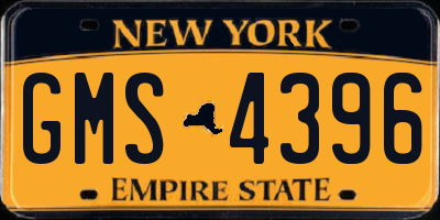 NY license plate GMS4396