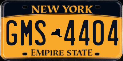 NY license plate GMS4404