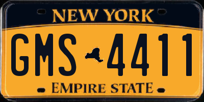 NY license plate GMS4411