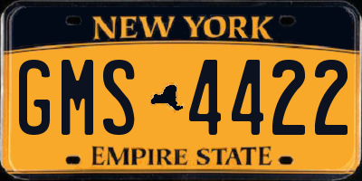 NY license plate GMS4422