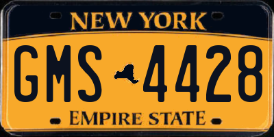 NY license plate GMS4428