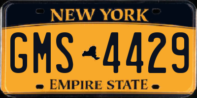 NY license plate GMS4429