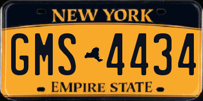 NY license plate GMS4434