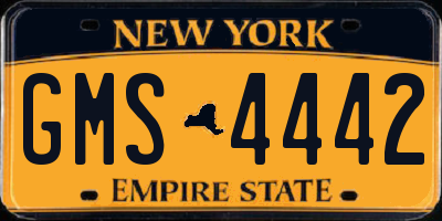 NY license plate GMS4442