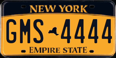 NY license plate GMS4444
