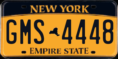 NY license plate GMS4448