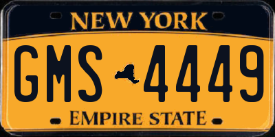 NY license plate GMS4449