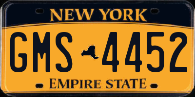 NY license plate GMS4452
