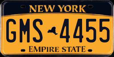 NY license plate GMS4455