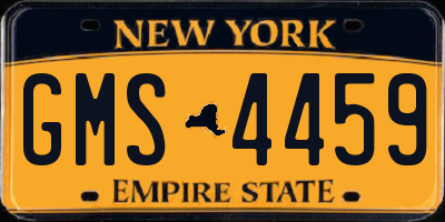 NY license plate GMS4459