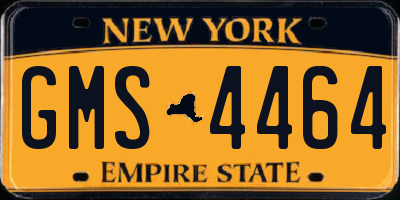 NY license plate GMS4464