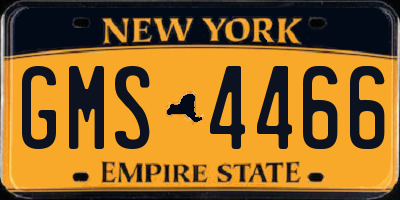 NY license plate GMS4466