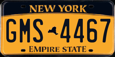 NY license plate GMS4467