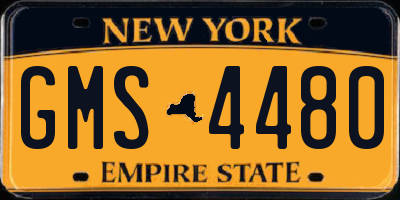 NY license plate GMS4480