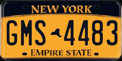 NY license plate GMS4483