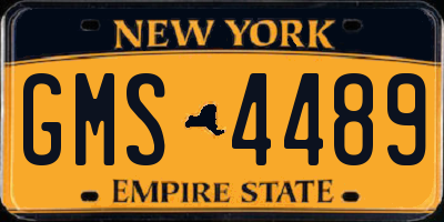 NY license plate GMS4489