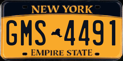 NY license plate GMS4491