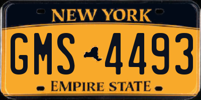 NY license plate GMS4493